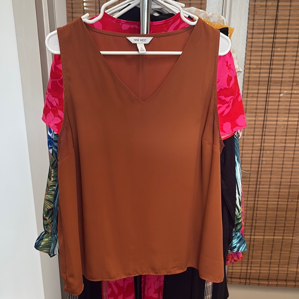 Nine West Brown Blouse with Long Sleeves